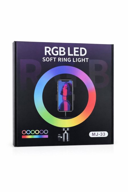 إضاءة  RGB LED Soft Ring Light – موديل MJ-33  حجم صغير